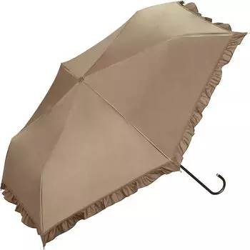 Classic Frill Mini Sun Light UV UPF Heat Suitable for Rain or Folding Umbrella for and Stylish and Cute for Product [2025] Wpc. Umbrella, Brown, 100%