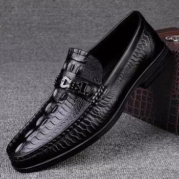 Classic Genuine Leather Shoes Fashion High Quality Cowhide Loafers Slip-On Shoes Casual Soft Sole Moccasin Brand Luxury Shoes 38 чёрный