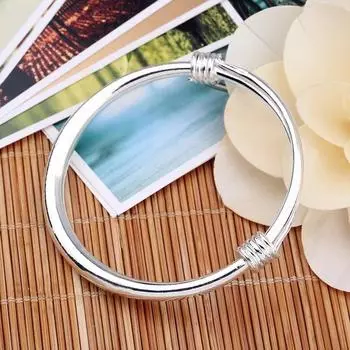 Classic handmade silver bracelet, high-end sense, simple and versatile bell adjustable bracelet, men and women stacked with personalized accessories