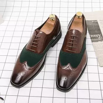 Classic High Quality Pointed FASHION Oxford Shoes Lace Up Men s Shoes Pointed Style Luxury Moccasin Casual Luxury Leather Shoes 38 чёрный