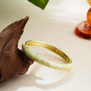 Classic Hollow Out Flower Bangle Chinese Women s Hand Bracelet Vintage Cloisonne Bangle Women Style C