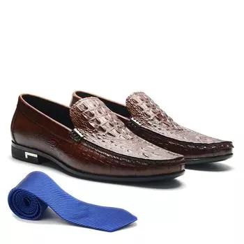 Classic Luxury Designer Men s Shoes Crocodile Print Genuine Leather Casual Loafers Daily Slip-on Man Footwear Soft Lightweight 38