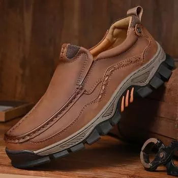 Classic Man Leather Loafers Lightweight Men s Business Work Shoes New Male Comfortable Driving Shoe Handmade Male Stylish Flats 39 чёрный