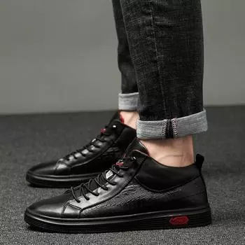 Classic Mens Sneakers All-match Men Winter Plush Snow Boots Fashion Men Casual Shoes Genuine Leather Classic Men s Ankle Boots 36
