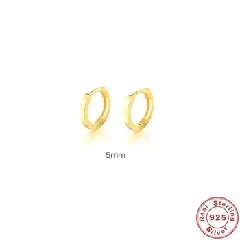 Classic Minimalist 925 Sterling Silver Glossy Free Matching Earrings Earrings Earrings Ear Buckles Versatile Ring 925 Silver