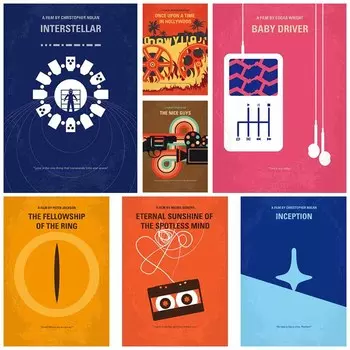 Классический фильм Назад в будущее La La Land Плакаты Ретро Белая бумага Минималистский постер фильма Фреска Настенное украшение Аниме Домашний бар Кафе Декор Живопись 30x21cm