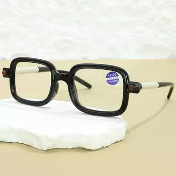 Classic Myopia Glasses Reading Glasses Fashion Computer Glasses Blue Light Blocking Square Nerd Eyeglasses Frame +1 чёрный