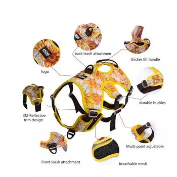 Classic NO PULL Pet Dog Harness Adjustable Reflective Dog Chest Vest For Small Large Dogs Outdoor Training Protective Pet Supplies S