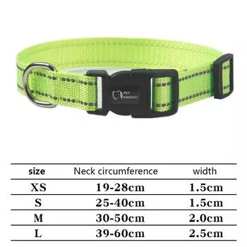 Classic Reflective Dog Leash and Collar Set Medium Large Nylon Dog Leash with Matching Dog Collar Adjustable Pet Accessories Supplies neck 19-28cm