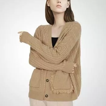 Classic Style Loose 2023 Winter Knitting Cardigan CAMEL S