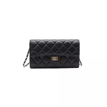 Classic Style Mini Black One Shoulder Quilted Coin Purse
