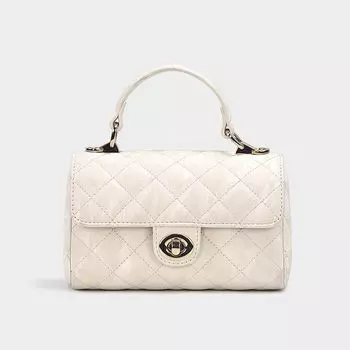 Classic Style Spring/Summer Accessible Luxury Quilted Hand Carrying Small Square Bag Milky White