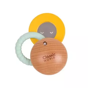 Classic World Classic World Rattle Macaron Baby Toy 0 Years Old Toy Rattle Baby Rattle Teething Toy Wooden 0 Years Old 6 Months (CL10007)