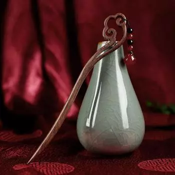 Classical ebony agate hairpin, ancient style walking tassel Hanfu headdress, disc hair, handmade jewelry, hairpin hairpin, hairpin, female