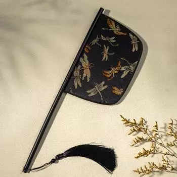 Classical Hand Held Fans Long Handle Craft Fan Creative Chinese Style Fan Summer Style 25