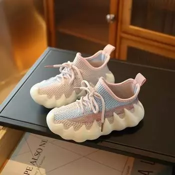 Classmate Flying Woven Breathable Mesh Shoes Boys And Girls Sports Shoes Fashion Trend Children s Shoes 26 inner length 15.1cm