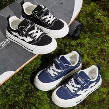 Classmate осень новые детские парусиновые туфли с мягкой подошвой спортивная обувь для сноубординга мальчики и девочки корейская версия повседневная обувь 27 чёрный