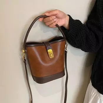 Classy High Quality Bag Women s 2024 New Arrival Fall and Winter Light Luxury Minority Satchel Bucket Bag All-Match Super Hot Crossbody Bag Brown