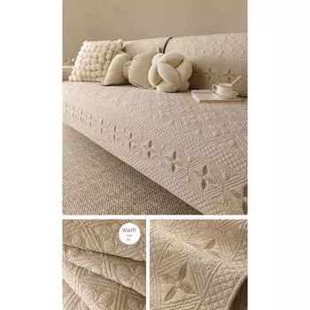 Classy Washed Double-Sided Cotton Sofa Cushion Minimalist 100% Cotton Sofa Cover Cover Pure Cotton All Year Round Neutral High-Grade Fabric Cushion Mu cotton-khakis 30*50cm pillow case