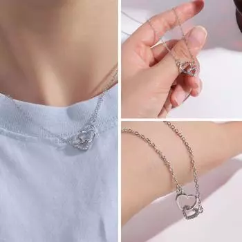 Clavicular Sweater Chain Love Heart Chain Choker Hollow Heart Chain Pendant Couple серебряный