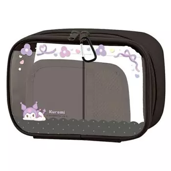 Clax Kuromi My Deco Pen Pouch 161189 Oshikatsu Sewing Instax Trading Card Storage Case Clear Pouch Black