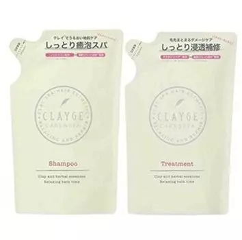 CLAYGE Refill Set Shampoo 440ml Treatment 440ml Set Warm and Cold Head Spa Moist Damage Care [D] &