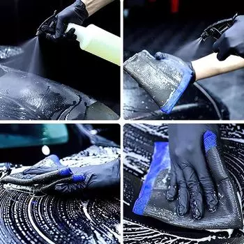 Clean Car Wash Wipes Car Cleaning Tools Scratch-Free Cloths Car Care Wipes Grey Blue Edge Mud Cloths Stain Removal Cloths синий