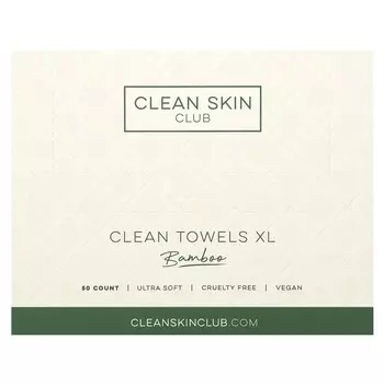 Clean Skin Club, Чистое полотенце XL, одноразовое, бамбук, 50 листов