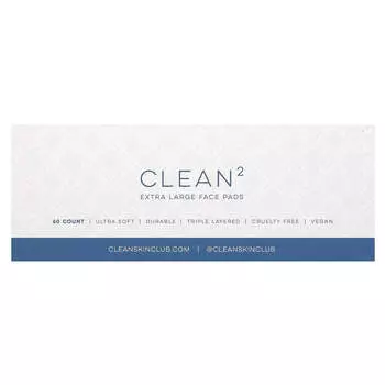 Clean Skin Club, Clean2 Face Pads, Extra Large, 60 Pieces