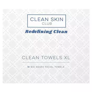 Clean Skin Club, Clean Towards XL, 10 полотенец для лица на биологической основе