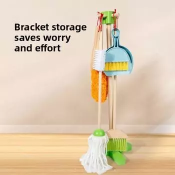 Cleaning Wooden Kids Toy Kit Interactive Role Play Emotional Cognitive Growth