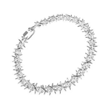 Clear Acrylic Necklace Spike Chain Necklace Lock Pendant Necklace Women Fashion Jewelry Thorns Necklace for Daily Party