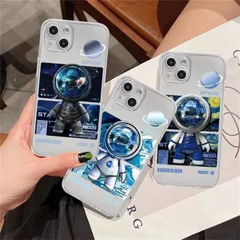 Clear Case For Apple iPhone 14 11 13 12 Pro 7 8 Plus XR X XS Max 6 6S 13Pro Silicone Phone Cover Mechanical Astronaut Space iPhone 14