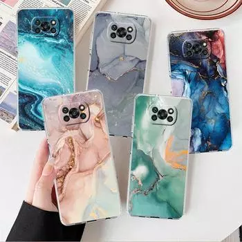 Прозрачный чехол для Xiaomi Mi Poco X3 NFC M3 Pro F3 F1 11 Lite 12 Note 10 11T 9T Прозрачный чехол для телефона с мраморным узором Роскошный крутой Xiaomi Poco F3