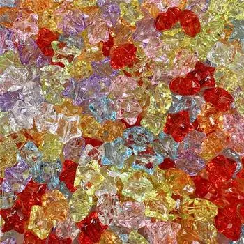 Прозрачный кристалл, акриловый браслет, материал из бисера, 10 шт., бусины с пятиконечной звездой, 18,5 мм, аксессуары, сделай сам, для ожерелья жёлтый