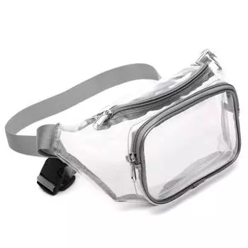 Clear Fanny Pack Waterproof Cute Waist Bag Purse Transparent Adjustable Belt Bag Harajuku Streetwear Transparent Belt Bags светло-серый