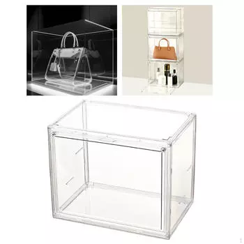 Clear Figure Display Case Collectibles Showcase Doll Collections Storage Box Stackable for Small without Shelf