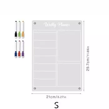 Clear Monthly Calendar Memo Magnetic Planning Note Board Premium Acrylic Erase Boards Kitchen S-Style 9