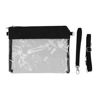 Clear Shoulder Bag Transparent PVC Zipped Design Waterproof Durable Shoulder Messenger Bag for