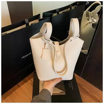 Clear sky walk goose yellow bucket bag women s spring and summer portable messenger bag