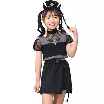 Clear Stone Halloween Toxic Devil Nurse Cosplay Costume for Black Kids, 120cm, Girls,
