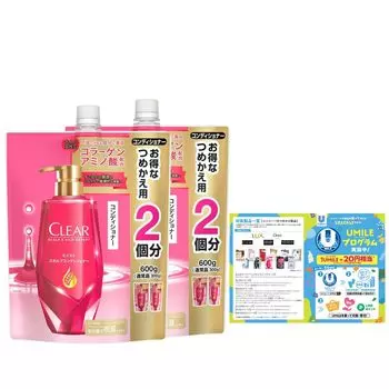 CLEAR Увлажняющий кондиционер для кожи головы Сменный блок Большая емкость 600 г Набор из 2 средств по уходу за кожей головы для женщин