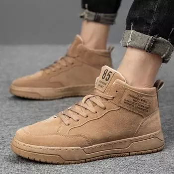 [Clearance] Autumn new high-top trendy shoes Korean version trendy versatile men s shoes fashion sports and leisure board shoes 39 чёрный