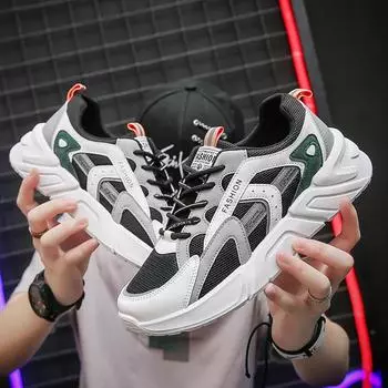 [Clearance] Spring breathable men s shoes trend versatile running sports casual men s low-top shoes mesh dad shoes 39