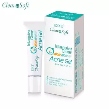 Clearasoft Intensiv Clear Acne Gel, отсутствие прыщей за 24 часа, дерматологически протестировано, без парабенов, без красителей, без отдушек, 15 г. 15 g.