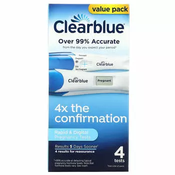 Clearblue, быстрый и цифровой тест на беременность, 4 теста