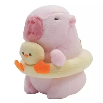Clearstone Capybara Plush Keychain Chabimaru Float 13cm Pink (Duck)
