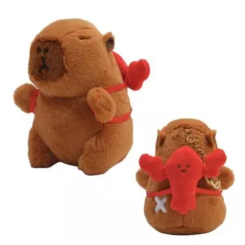 Clearstone Capybara Plush Keychain Chabimaru Lobster with Music 13cm Brown