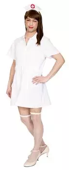 Clearstone Crossdressing MAN Косплей Хэллоуин Чисто Белый Медсестра MAN Унисекс Белый белый