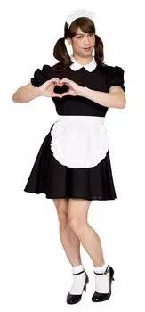 Clearstone Crossdressing MAN Косплей Хэллоуин Jumpy Maid MAN Унисекс Черный чёрный